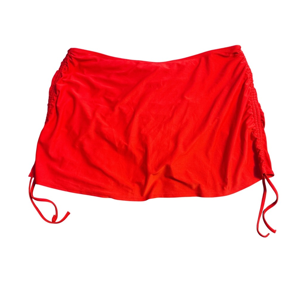 Old Navy Red Ruched Side Tie Skirted Swim Bottom Plus Size 2X